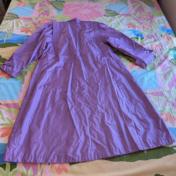 Fleet Street Long Purple Rain Tench Coat Jacket Size 10 - Picture 4 of 15